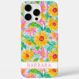 Moderne Zonnebloem Schildering Monogram iPhone 16 Pro Max Hoesje