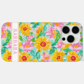 Moderne Zonnebloem Schildering Monogram Case-Mate iPhone Case (Achterkant (horizontaal))
