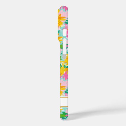 Moderne Zonnebloem Schildering Monogram Case-Mate iPhone Case (Achterkant / Links)