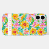 Moderne Zonnebloem Schildering Monogram Case-Mate iPhone Case (Achterkant (horizontaal))
