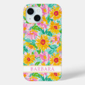 Moderne Zonnebloem Schildering Monogram Case-Mate iPhone Case (Achterkant)