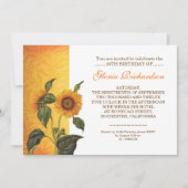 Moderne Zonnebloem verjaardagsuitnodigingen Kaart (Voorkant)