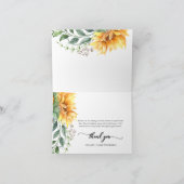 Moderne Zonnebloem Watercolor Bedankkaart (Binnen)