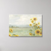 Moderne zonnebloem Watercolor & gepersonaliseerd b Canvas Afdruk (Voorkant)