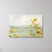 Moderne zonnebloem Watercolor & gepersonaliseerd b Canvas Afdruk (Voorkant)