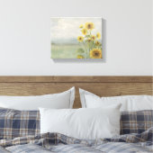 Moderne zonnebloem Watercolor & gepersonaliseerd b Canvas Afdruk (Insitu (Slaapkamer))