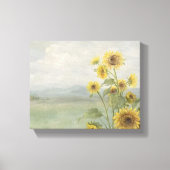 Moderne zonnebloem Watercolor & gepersonaliseerd b Canvas Afdruk (Voorkant)