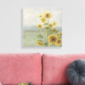 Moderne zonnebloem Watercolor & gepersonaliseerd b Canvas Afdruk (Insitu (Woonkamer))
