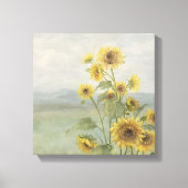 Moderne zonnebloem Watercolor & gepersonaliseerd b Canvas Afdruk (Voorkant)