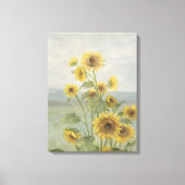Moderne zonnebloem Watercolor & gepersonaliseerd b Canvas Afdruk (Voorkant)
