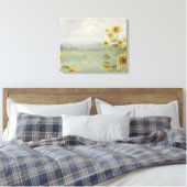 Moderne zonnebloem Watercolor & gepersonaliseerd b Canvas Afdruk (Insitu (Slaapkamer))