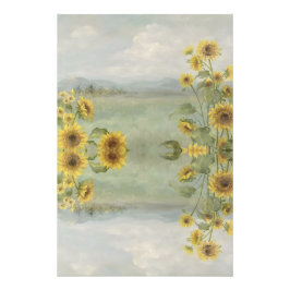 Moderne zonnebloem Watercolor & gepersonaliseerd b Foto Afdruk