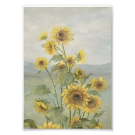 Moderne zonnebloem Watercolor & gepersonaliseerd b Foto Afdruk