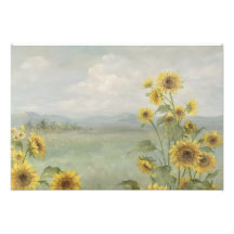 Moderne zonnebloem Watercolor & gepersonaliseerd b