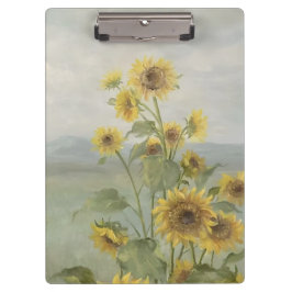 Moderne zonnebloem Watercolor & gepersonaliseerd b Klembord