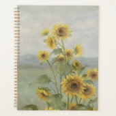 Moderne zonnebloem Watercolor & gepersonaliseerd b Planner (Voorkant)