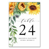 Moderne Zonnebloem Waterverf Weddenschap Kaart (Voorkant)