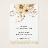 Moderne zonnebloem wilde bloemen oorbel display ka visitekaartje (Achterkant)