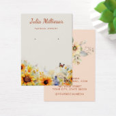 Moderne zonnebloem wildflower oorbel display kaart (Bureau)