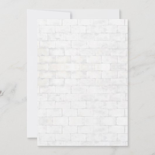 Moderne Zonnebloem Witte Muur Brick Bloemen Verjaa Kaart (Achterkant)