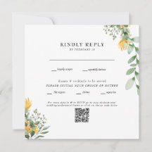 Moderne zonnebloem witte vierkante trouw QR-code