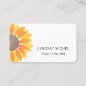 Moderne Zonnebloem Yoga Instructeur Visitekaartje (Voorkant)