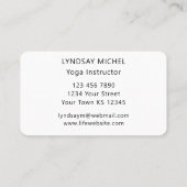 Moderne Zonnebloem Yoga Instructeur Visitekaartje (Achterkant)
