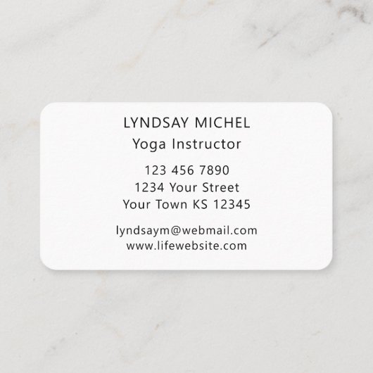 Moderne Zonnebloem Yoga Instructeur Visitekaartje (Achterkant)