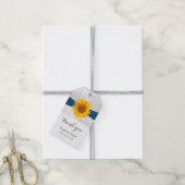Moderne Zonnebloem Zilver Glitter Bruiloft Favor Cadeaulabel (Met Touw)