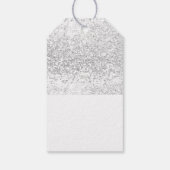 Moderne Zonnebloem Zilver Glitter Bruiloft Favor Cadeaulabel (Achterkant)