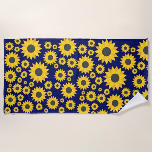 Moderne zonnebloem zomer strandlaken (Voorkant)