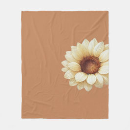 Moderne zonnebloemdeken in Terra Cotta Fleece Deken