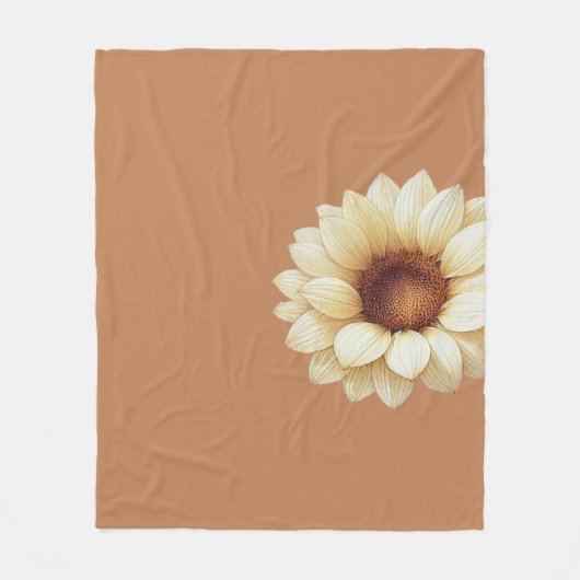 Moderne zonnebloemdeken in Terra Cotta Fleece Deken (Voorkant)