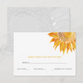 Moderne Zonnebloemen Bruiloft RSVP Kaartje (Voorkant / Achterkant)