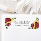 Moderne zonnebloemen en Rozen bloemen Etiket (Insitu)