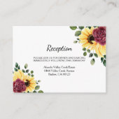 Moderne zonnebloemen en Rozen bloemen Informatiekaartje (Voorkant)