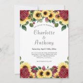 Moderne zonnebloemen en Rozen bloemen Kaart (Voorkant)