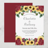 Moderne zonnebloemen en Rozen bloemen Kaart (Voorkant / Achterkant)