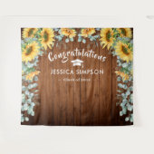 Moderne zonnebloemen Eucalyptus Afstudeerder achte Wandkleed (Voorkant (horizontaal))