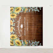 Moderne zonnebloemen Eucalyptus Afstudeerder achte Wandkleed (Voorkant)