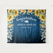 Moderne zonnebloemen Eucalyptus Afstudeerder achte Wandkleed (Voorkant (horizontaal))