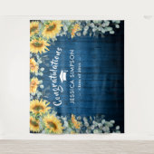 Moderne zonnebloemen Eucalyptus Afstudeerder achte Wandkleed (Voorkant)