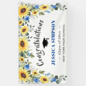 Moderne Zonnebloemen Eucalyptus Afstuderen 2024 Spandoek (Verticaal)