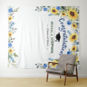 Moderne zonnebloemen Eucalyptus Foto Afstudeerder Wandkleed (In Situ (horizontaal))