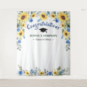 Moderne zonnebloemen Eucalyptus Foto Afstudeerder Wandkleed (Voorkant)