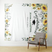 Moderne zonnebloemen Eucalyptus Foto Afstudeerder  Wandkleed (In Situ (horizontaal))