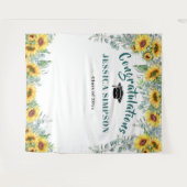 Moderne zonnebloemen eucalyptus foto grad achtergr wandkleed (Voorkant (horizontaal))