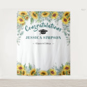 Moderne zonnebloemen eucalyptus foto grad achtergr wandkleed (Voorkant)