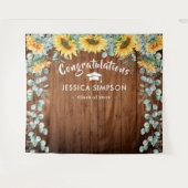 Moderne zonnebloemen Eucalyptus Foto Grad Backdrop Wandkleed (Voorkant (horizontaal))