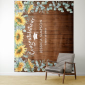 Moderne zonnebloemen Eucalyptus Foto Grad Backdrop Wandkleed (In situ)